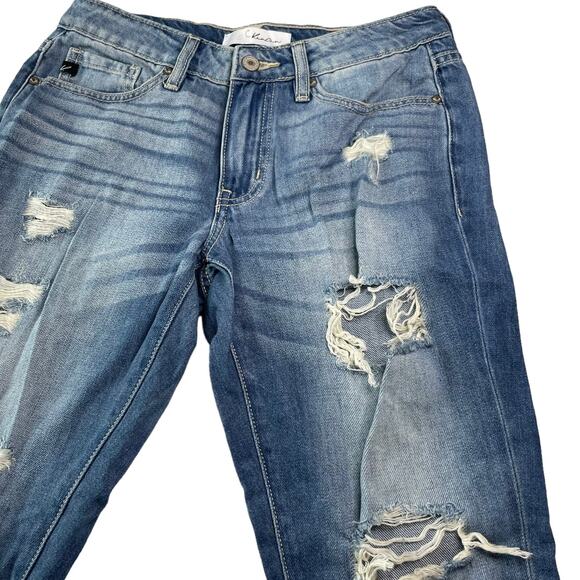 KanCan Womens Size 3/25 Mid Rise Boyfriend Fit Distressed Destroy Jeans KC8281M - Picture 2 of 11